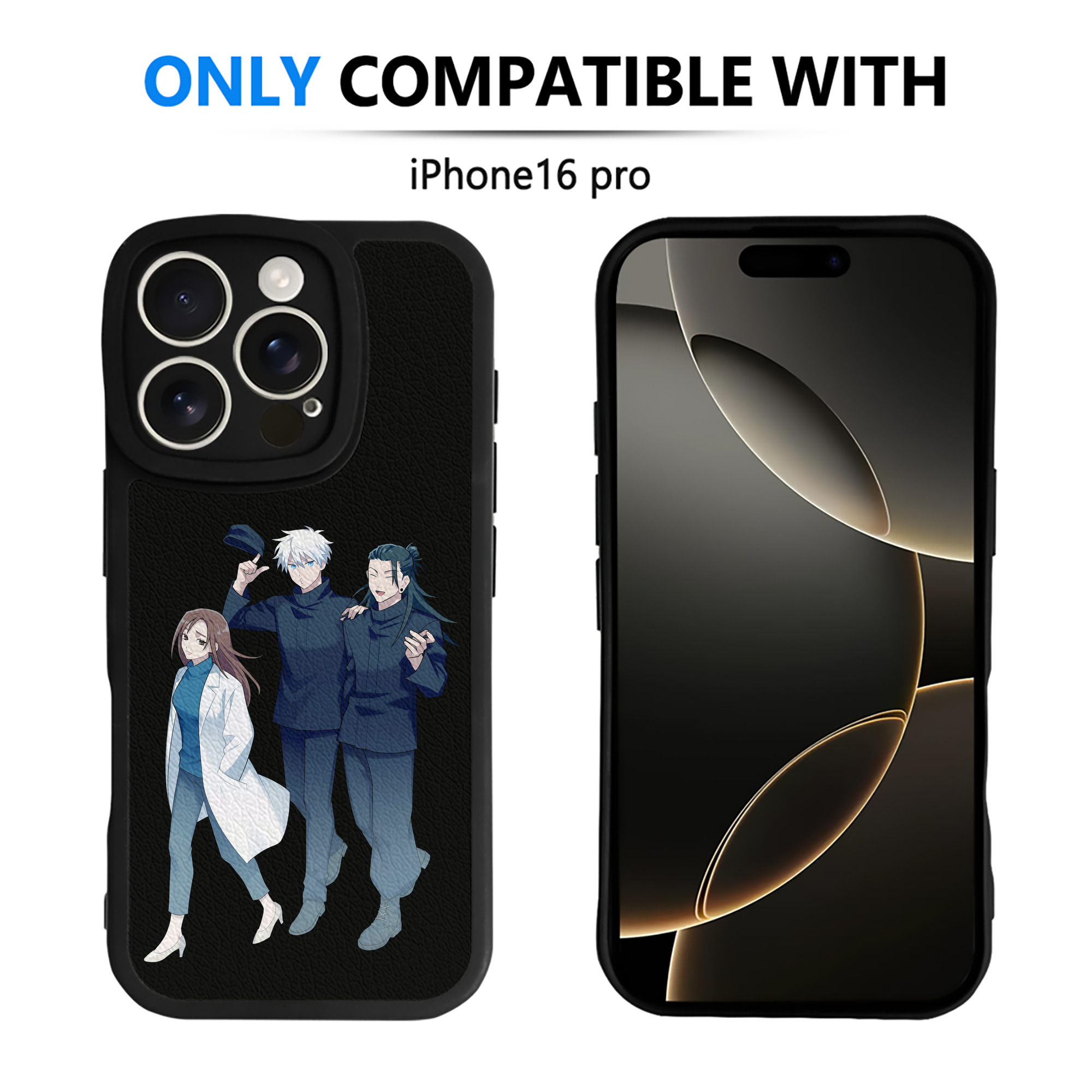 （画像用） 呪術廻戦 Jujutsu Kaisen 【iPhone 16シリーズ対応】シリコンスマホケース（レザー調） 材質：シリコン